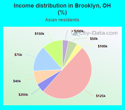 Income distribution in Brooklyn, OH (%)