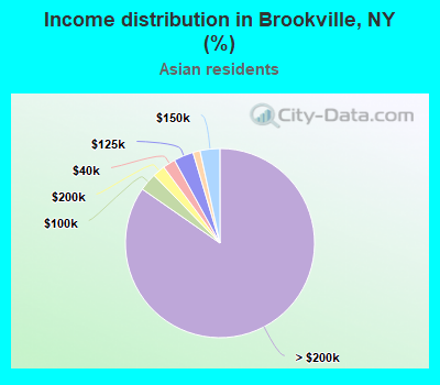 Income distribution in Brookville, NY (%)