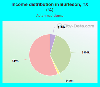 Income distribution in Burleson, TX (%)