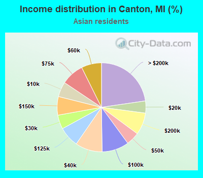 Income distribution in Canton, MI (%)