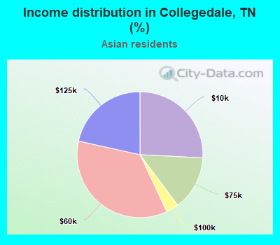 Income distribution in Collegedale, TN (%)