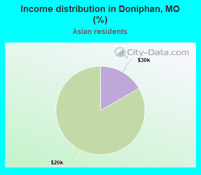 Income distribution in Doniphan, MO (%)