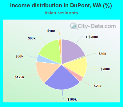 Income distribution in DuPont, WA (%)