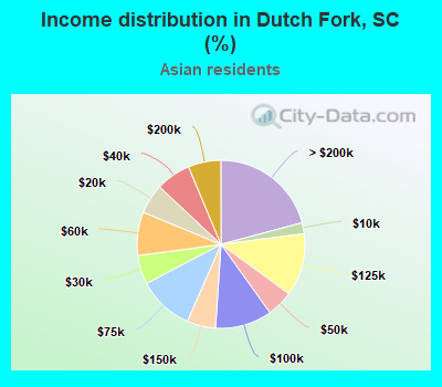 Income distribution in Dutch Fork, SC (%)