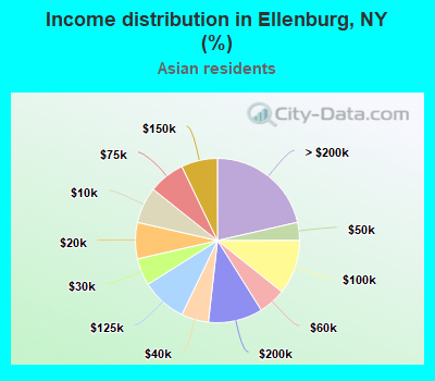 Income distribution in Ellenburg, NY (%)