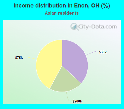 Income distribution in Enon, OH (%)