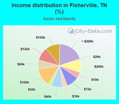 Income distribution in Fisherville, TN (%)