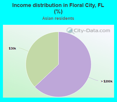Income distribution in Floral City, FL (%)