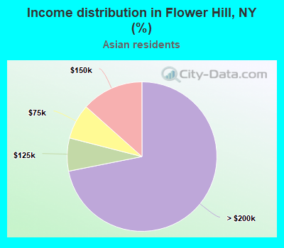 Income distribution in Flower Hill, NY (%)