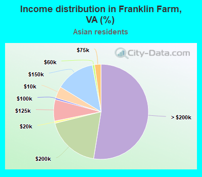 Income distribution in Franklin Farm, VA (%)