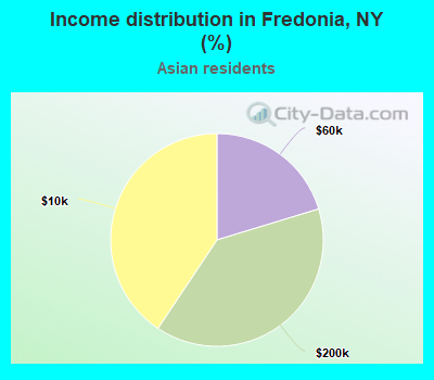 Income distribution in Fredonia, NY (%)