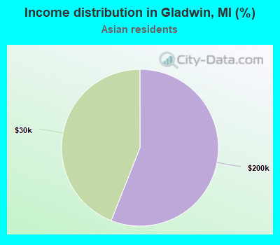Income distribution in Gladwin, MI (%)