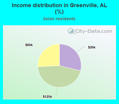 Income distribution in Greenville, AL (%)