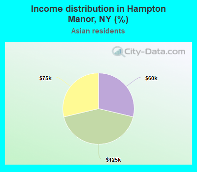 Income distribution in Hampton Manor, NY (%)