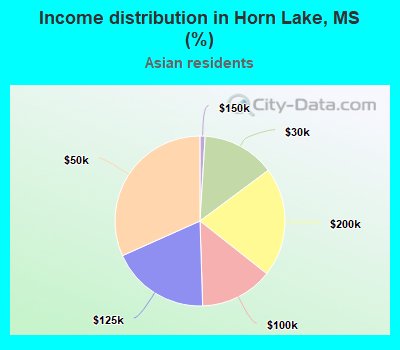 Income distribution in Horn Lake, MS (%)