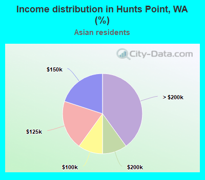 Income distribution in Hunts Point, WA (%)