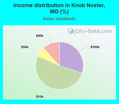 Income distribution in Knob Noster, MO (%)