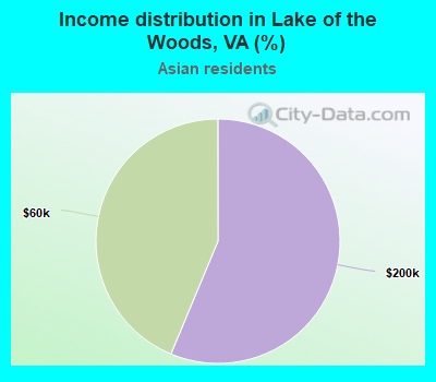 Income distribution in Lake of the Woods, VA (%)