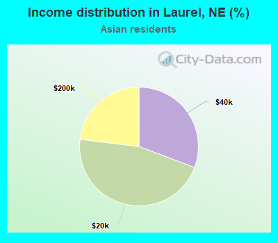 Income distribution in Laurel, NE (%)