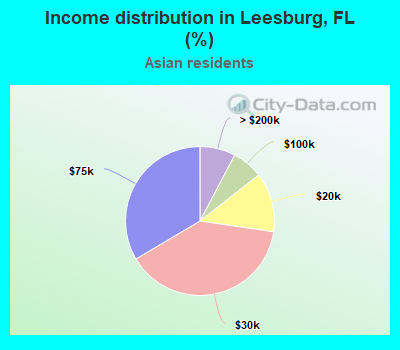 Income distribution in Leesburg, FL (%)