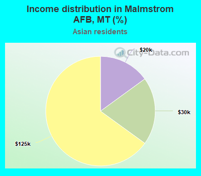 Income distribution in Malmstrom AFB, MT (%)