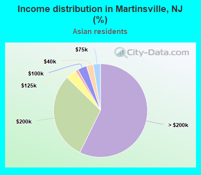 Income distribution in Martinsville, NJ (%)