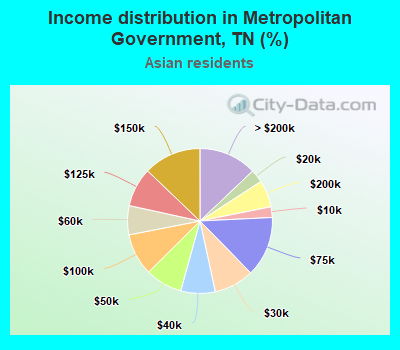 Income distribution in Metropolitan Government, TN (%)