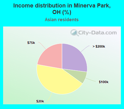 Income distribution in Minerva Park, OH (%)