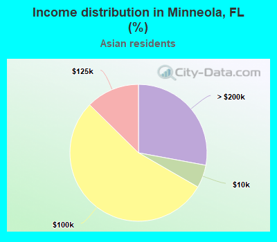 Income distribution in Minneola, FL (%)