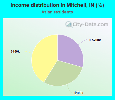 Income distribution in Mitchell, IN (%)