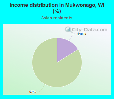 Income distribution in Mukwonago, WI (%)
