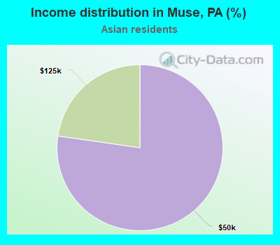 Income distribution in Muse, PA (%)