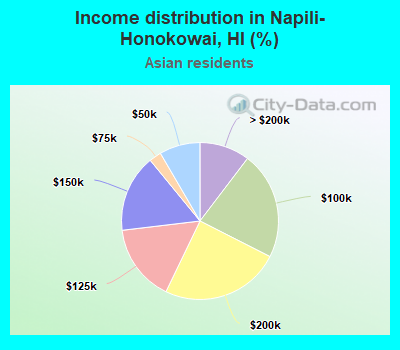 Income distribution in Napili-Honokowai, HI (%)
