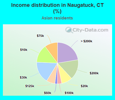 Income distribution in Naugatuck, CT (%)