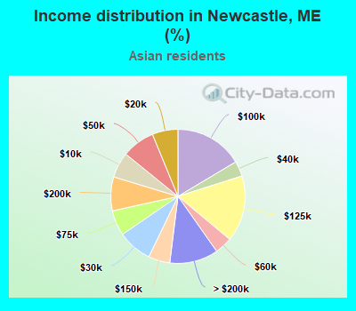 Income distribution in Newcastle, ME (%)