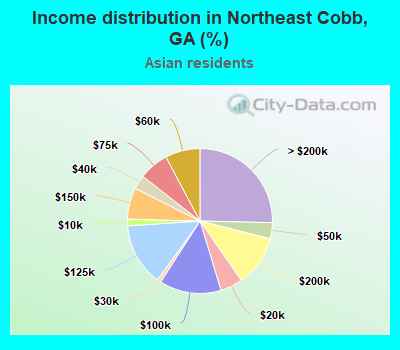 Income distribution in Northeast Cobb, GA (%)