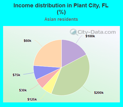 Income distribution in Plant City, FL (%)
