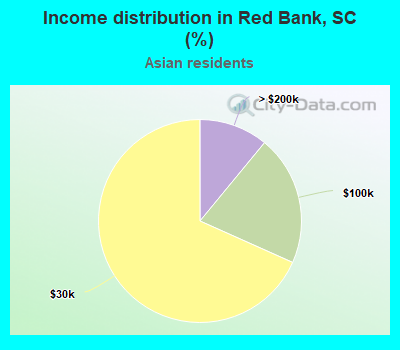 Income distribution in Red Bank, SC (%)