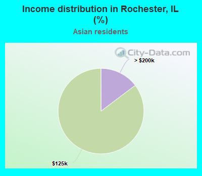 Income distribution in Rochester, IL (%)