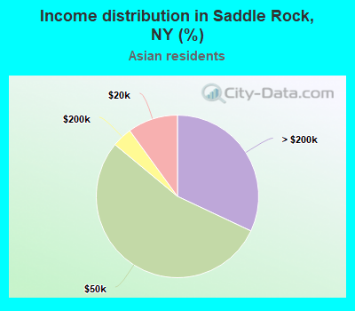 Income distribution in Saddle Rock, NY (%)