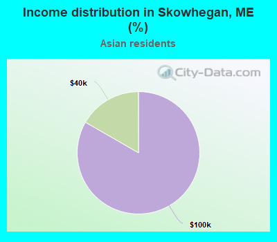 Income distribution in Skowhegan, ME (%)