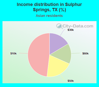 Income distribution in Sulphur Springs, TX (%)