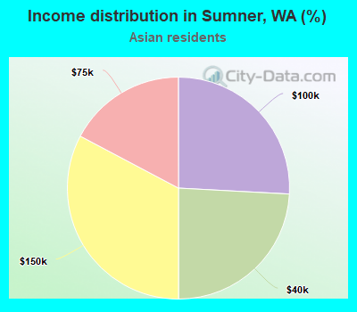 Income distribution in Sumner, WA (%)