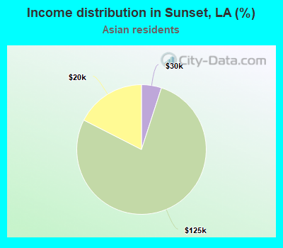 Income distribution in Sunset, LA (%)
