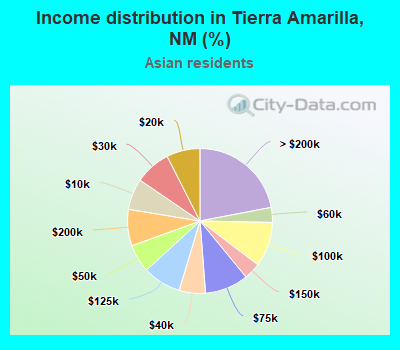 Income distribution in Tierra Amarilla, NM (%)