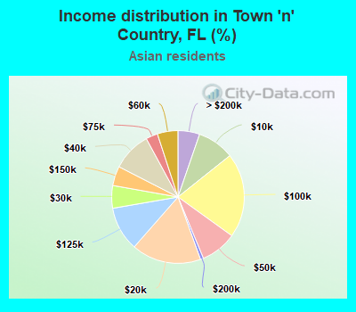 Income distribution in Town 'n' Country, FL (%)