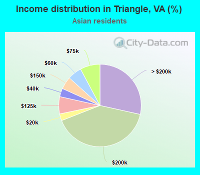 Income distribution in Triangle, VA (%)