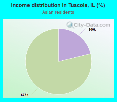 Income distribution in Tuscola, IL (%)