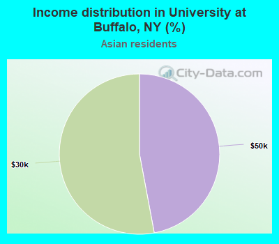 Income distribution in University at Buffalo, NY (%)