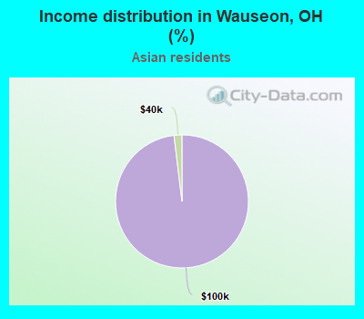 Income distribution in Wauseon, OH (%)